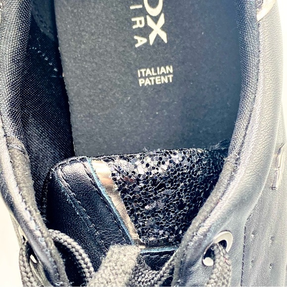 Women’s GEOX Respira Leather Black Sneakers - White Soles- US:8 EU:38 Pre-Loved - Picture 14 of 16